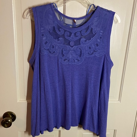 FREE PEOPLE Meant To Be Lilac Top Pit-Pit 20”Neck-Hem 22” - Picture 4 of 6